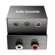 5.1 audio konzol adapter sztereó RCA-ról 3 x 1/8 (3,5 mm)-es jack-re, kétirányú 3,5 mm-es L/R átalakításhoz 5.1 multimédiás hangszórókhoz