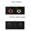 5.1 audio konzol adapter sztereó RCA-ról 3 x 1/8 (3,5 mm)-es jack-re, kétirányú 3,5 mm-es L/R átalakításhoz 5.1 multimédiás hangszórókhoz