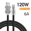 120W 6A-es USB-C gyorstöltő kábel, adatkábel 480Mbps 1 méter fekete