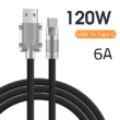 120W 6A-es USB-C gyorstöltő kábel, adatkábel 480Mbps 1 méter fekete