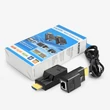 HDMI Extender, vezetékes HDMI hosszabbító, Rj45 Adapter, max 60m átvitel Cat6 kábelen, tápellátás nélküli, fekete