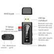 K9 6 az 1-ben LED kijelzős Bluetooth 5.0 audio adó-vevő + PC USB külső hangkártya, FM transzmitter, MP3 lejátszó beépített mikrofonnal