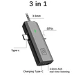 3 az 1-ben 2.4Ghz Vezeték nélküli intelligens zajcsökkentős HD dupla mikrofon szett Type-C, 8Pin, 3.5mm Jack okostelefonhoz
