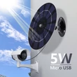 5W 5V-os vízálló köralakú napelem 3m kábellel Micro USB-s, kültéri akkumulátoros kamerákhoz, lámpákhoz