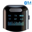 GT69 4 az 1-ben vezeték nélküli audio adapter Bluetooth 5.4, LCD képernyővel és beépített mikrofonnal, MP3 lejátszó