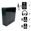PS911 One to Four 4 pontos multifunkciós Bluetooth audio adó/vevő adapter, 3 bluetooth 1 vezetékes eszköz csatlakoztatásához, TF és U-Disk lejátszás