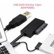 USB 2.0 - Mini Sata II 7 6 13Pin adapter átalakító kábel laptop / CD / J8W7 laptophoz