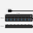 L03  USB 3.0 hub 7 portos, gyors adatátvitel, 120cm