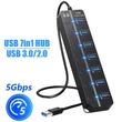 L03  USB 3.0 hub 7 portos, gyors adatátvitel, 120cm