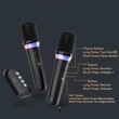 K2 Vezeték nélküli Bluetooth 5.3 Karaoke mikrofon szett multifunkciós vezérlő egységgel, két mikrofonnal, audio ki- és bemenettel, 6 hangeffekt