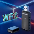 AX3000 WiFi 6 Adapter – 3000Mbps Kétsávos vezeték nélküli hálózati kártya USB 3.0, WiFi 6, WPA3 támogatással