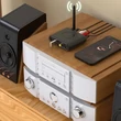 BT08 Bluetooth 5.0 EDR audio vevő adapter Karaoke mikrofon bemenettel, USB MP3 csatlakozóval, DAC digitális analóg átalakító, távirányítóval