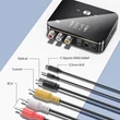 M8 5 az 1-ben többfunkciós Bluetooth adó/vevő adapter, NFC, LED kijelzővel, digitális analóg átalakító, mp3 lejátszó, távirányítóval