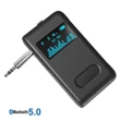 OLED kijelzős Bluetooth 5.0 audio vevő adapter, beépített mikrofonnal