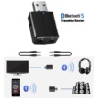 3 az 1-ben Bluetooth audio adó-vevő + külső hangkártya, Bluetooth 5.0