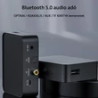 T6 Bluetooth 5.0 audio adó adapter, Optikai; Koaxiális, 3,5mm AUX és TF kártya bemenettel
