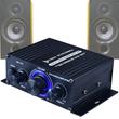 2x20W RMS teljesítményű Digitális erősítő, sztereó kimenet, RCA audio bemenet