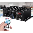 2x40W RMS (Max 2x400W) Digitális erősítő, Bluetooth, MP3 lejátszó, FM, távirányítóval, USB és SD kártya bemenet