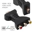 HDMI - 3RCA videó adapter, átalakító, régi RCA bemenetű tévéhez, Projektorhoz