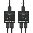 2 portos HDMI switch, bidirekcionális, passzív 4k