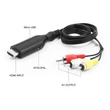HDMI - AV (CVBS) átalakító adapter, 3RCA bemenetű tévékhez, projektorokhoz, 4K(2160P) HDMI bemenet
