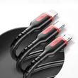 3 az 1-ben 6A-es 66W-os gyorstöltő kábel spirálozott kialakítással 1,8m, Micro USB, USB C, 8Pin