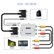 VGA - AV (RCA) átalakító adapter, VGA + 3,5mm audio bemenet, 3RCA kimenet
