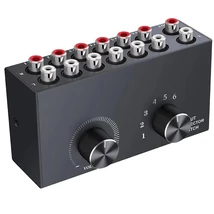 6 ki- és bemeneti 6/1 - 1/6 RCA audio kapcsoló, bi-directionális audio kapcsoló