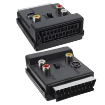 SCART-ról 3RCA-ra Jack S-Videó AV TV Átalakító IN/OUT 20 Tűs SCART,  3 RCA S-Videó Audió-Videó Adapter kábel csatlakozó