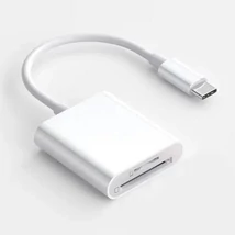 2 az 1-ben USB C OTG adapter USB 3.0 SD és TF kártyaolvasó, okostelefonokhoz, tabletekhez, laptopokhoz, asztali számítógépekhez