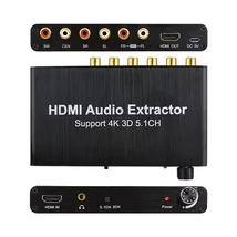 4K HDMI 5.1CH Audio Extractor Dekóder HDMI AC3/DTS Hangkiváló RCA 5.1 Csatornás Erősítő Analóg Konverter PS4 DVD Lejátszóhoz