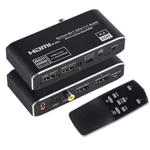 2x1 4K HDMI Switch eARC audio hang leválasztó, ARC &amp; Optikai Toslink, HDMI 2.0, 4K 60Hz, távirányítóval