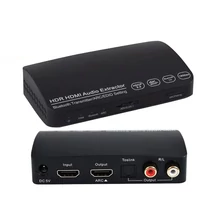 2 az 1-ben HDMI-kompatibilis audio konverter és ARC leválasztó – L/R Toslink, 5.1, HDCP 2.2, 4K60Hz, HDR, Bluetooth adó adapter