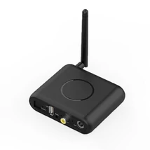 BT08 Bluetooth 5.0 EDR audio vevő adapter Karaoke mikrofon bemenettel, USB MP3 csatlakozóval, DAC digitális analóg átalakító, távirányítóval