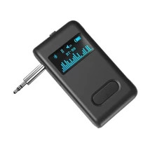 OLED kijelzős Bluetooth 5.0 audio vevő adapter, beépített mikrofonnal