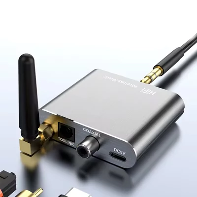 D300 Vezeték nélküli APTX-HD Bluetooth 5.2 HiFi Sztereó Audio Adapter – Koaxiális Optikai Szál Támogatás, aptX-LL, Erősítőkhöz
