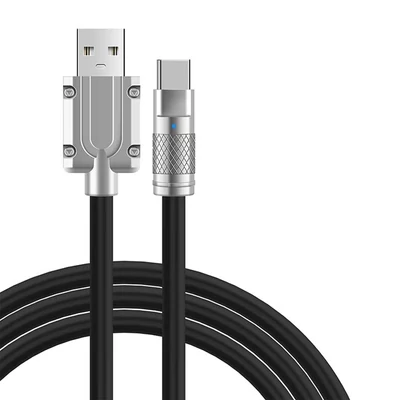 120W 6A-es USB-C gyorstöltő kábel, adatkábel 480Mbps 1 méter fekete