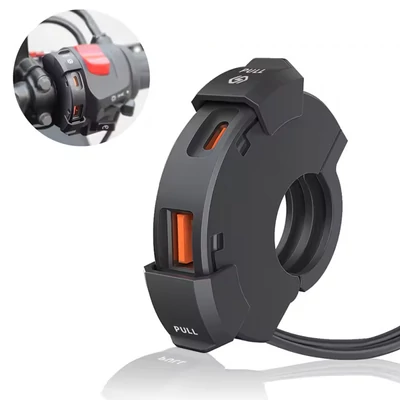 Motor kormányra szerelhető telefontöltő, gyorstöltő adapter USB, USB-C