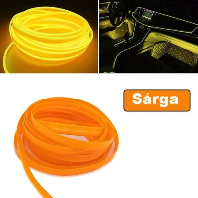 Műszerfal LED Csík, Autós dekor szalag sárga színben