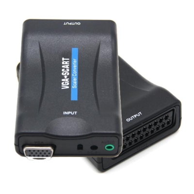 VGA-SCART átalakító adapter, SCART bemenetű TV-hez, projektorhoz