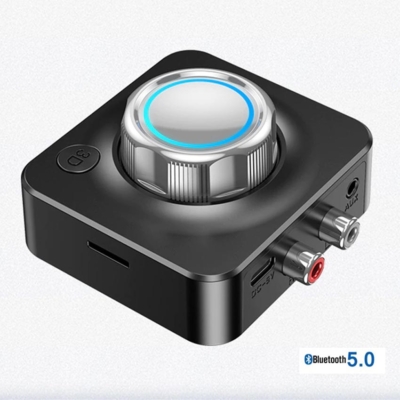 Bluetooth 5.0 vevő, 3D Surround hangzás, TF kártyás MP3 lejátszó, 3,5 mm-es Jack és RCA aljzattal
