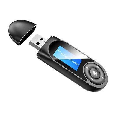 3 az 1-ben LCD kijelzős Bluetooth 5.0 audio adó-vevő +külső hangkártya