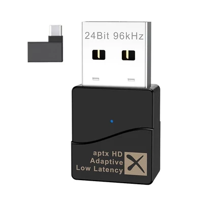 Qualcomm 24Bit 96kHz USB Bluetooth 5.2 aptX HD audio adó adapter játék konzolokhoz, tévékhez, számítógéphez