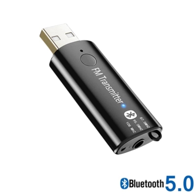 Bluetooth 5.0 FM transzmitter usb audio adapter beépített mikrofonnal