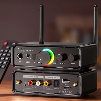 M18 többfunkciós vezeték nélküli Bluetooth audio adó/vevő adapter 6,5 mm-es kereoke mikrofonbemenettelm távirányítóval