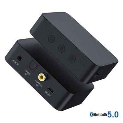 T6 Bluetooth 5.0 audio adó adapter, Optikai; Koaxiális, 3,5mm AUX és TF kártya bemenettel