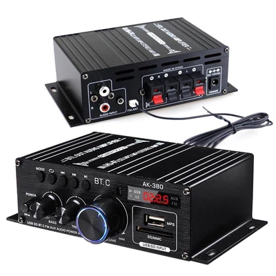 2x40W RMS Digitális erősítő, Bluetooth, MP3 lejátszó, távirányítóval