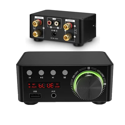 Digitális erősítő, 2x50W, Bluetooth 5.0, USB bemeneti port