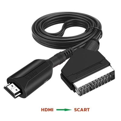 HDMI--ről SCART-ra átalakító kábel, 720P / 1080P audio videó adapter