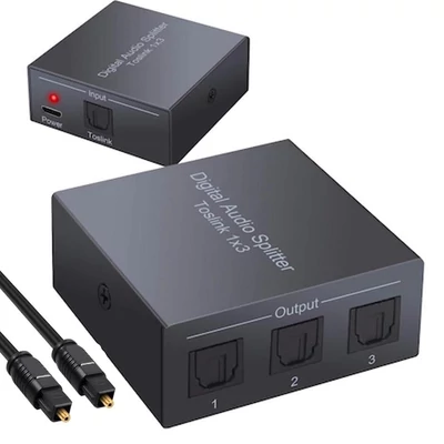 Optikai Toslink, SPDIF 3-es digitális jel elosztó, 1 be menet 3 kimenet